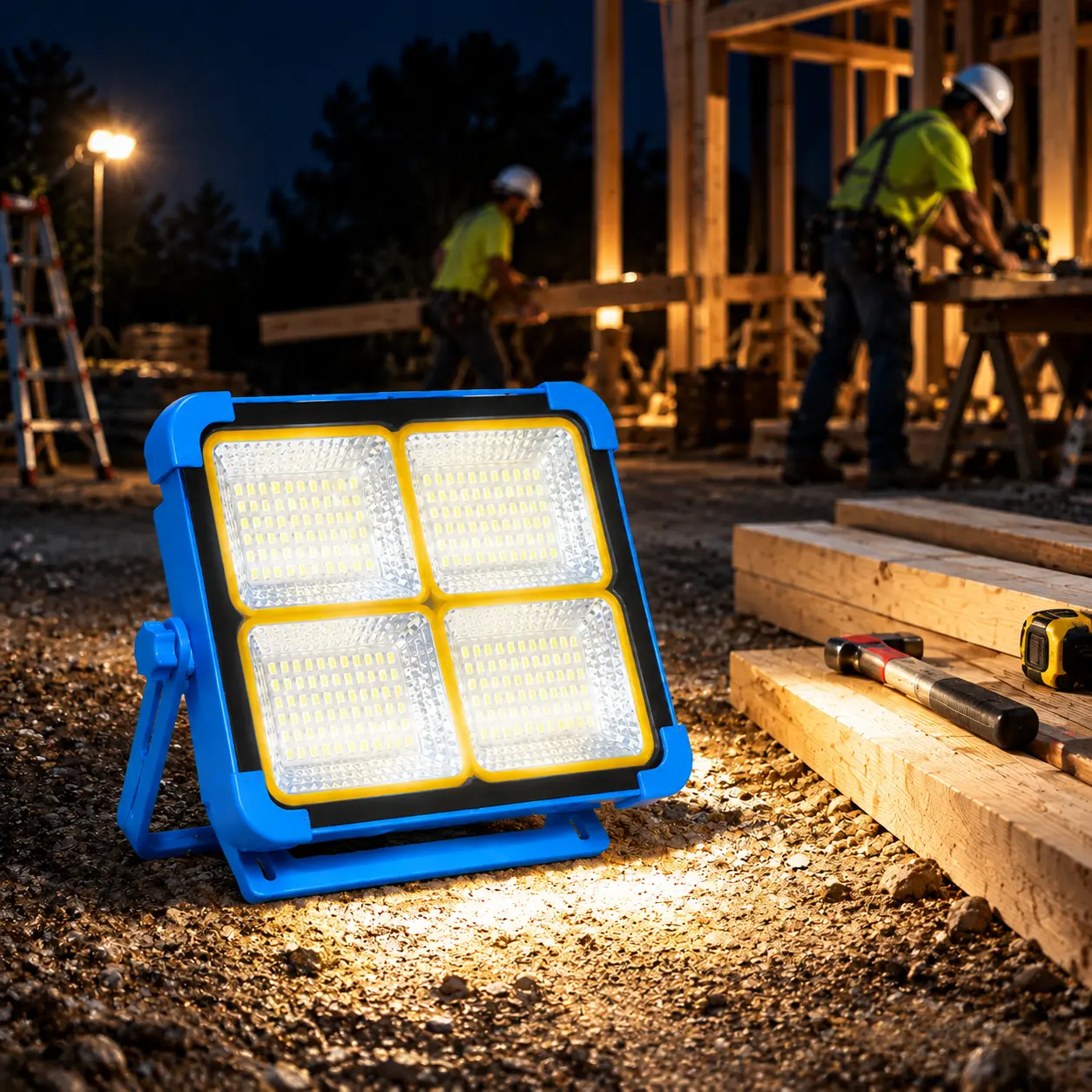 Solar Rechargeable LED Work Light – 288 Bright 5730 LEDs, USB/Type-C Charging, 5 Modes, IP66 Waterproof, SOS Signal & Adjustable Stand. Great for Camping, Fishing, Jobsites & Halloween Lighting.Sohochic
