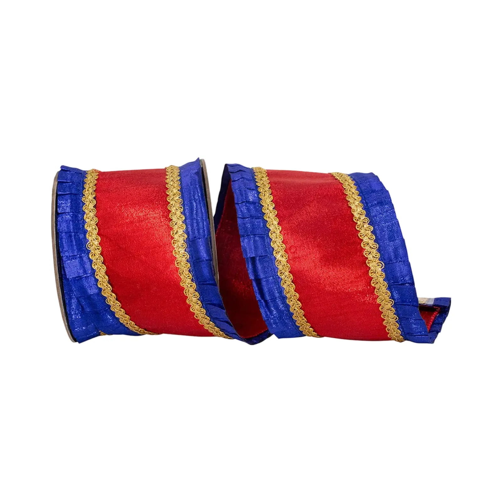 Nutcracker Metallic Pleated Dupioni Ribbon, 4" X 5YD