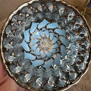 Silver Glaze Blue Lotus Cup Bowl - Exquisite Handmade Decor,A Fusion of Art and Function,Special Jianzhan{Special link for live streaming}