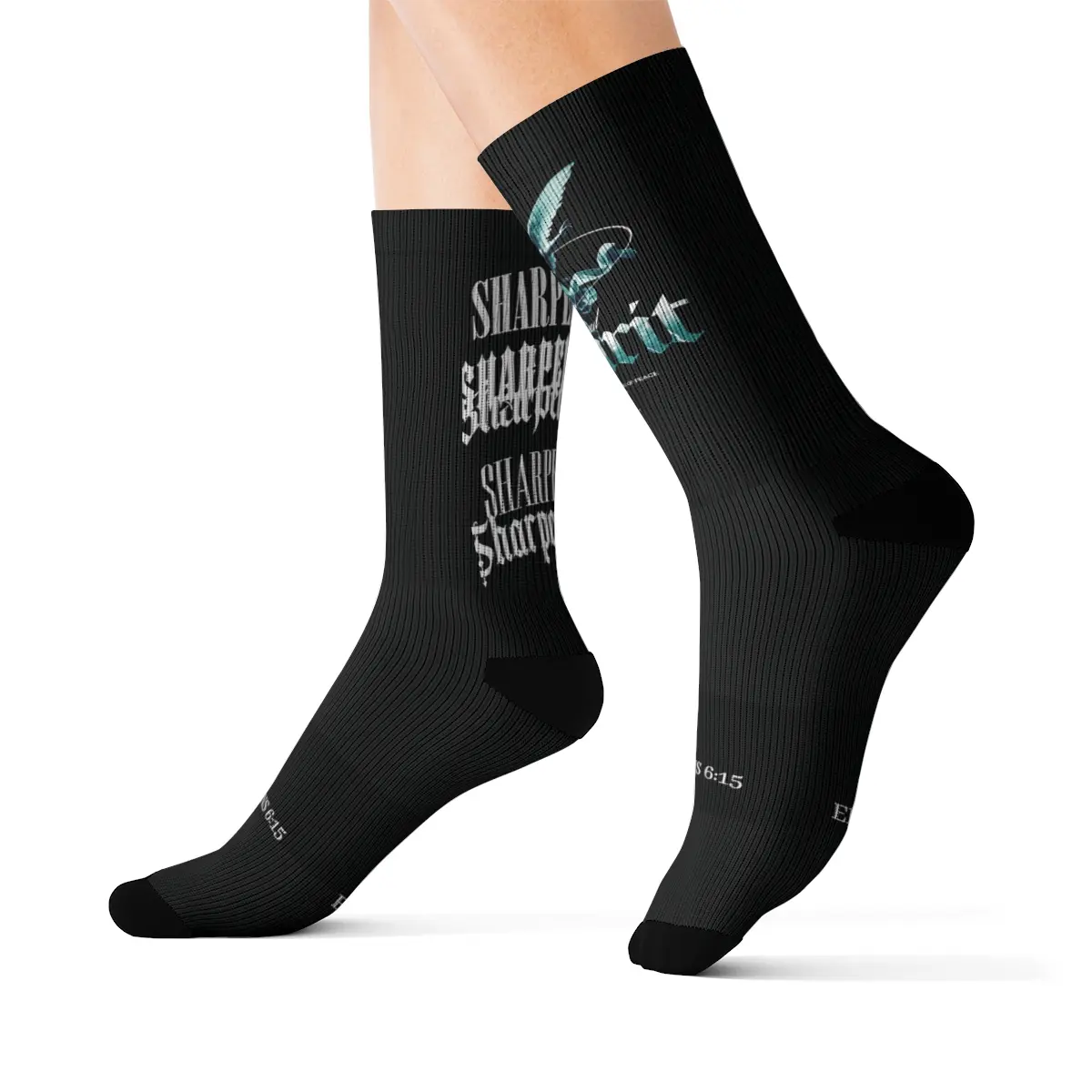 Sharpened Spirit Black Socks - EPHESIANS 6:15