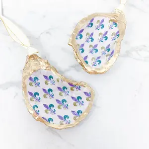 Mardi Gras Oyster Shell Ornament