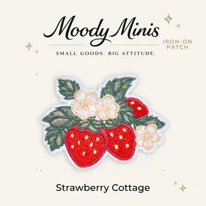 Strawberry Cottage Embroidered Patch- RTS