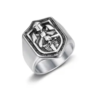 Men's Knights Templar Ring  Medieval Crusader Knight  Ring, Retro Vintage Ring, us size7-13 width 24mmA Perfect Gifts For Lovers,Friends,Boyfriends, Girlfriends,Wife,Husband,Thanksgiving,Independence Day,Holloween,Black Friday,Chrisatmas and New Year X177