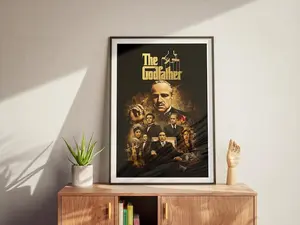 The Godfather Wall Art - Don Vito Corleone Poster - Gangster Movie Print - Marlon Brando Mafia Decor - Classic Cinema Poster -Matte Film Art