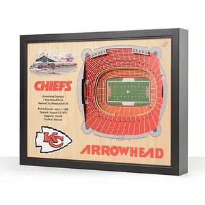 Football Fan Shop Officially Licensed NFL Kansas City Chiefs StadiumView 3D Wall Art