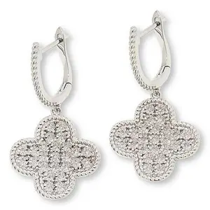 Colleen Lopez 1/8ctw Diamond Pavé Fleur Drop Earrings