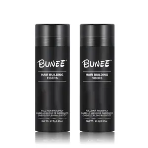 BUNEE Hair Building Fibers 27.5g Instant Volume Powder Sweatproof & Windproof 2-Pack Black & Dark Brown Haircare Ready in 30 Seconds