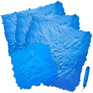 VEVOR Concrete Stamps Mat, 36 x 36 in & 18 x 18 in, 4 pcs Concrete Texturing Skin Polyurethane Stamp Stone Tile Texture Mat, Slate floor Imprint Seamless Stamp Concrete Molds for Outdoor Decorative