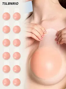 Summer & Gym Essential 12Pcs Silicone Nipple Covers, Customizable Trim to Fit Curves, Upgraded Adhesive for Secure Hold, Perfect for Swimwear, Tank Tops & Active Wear