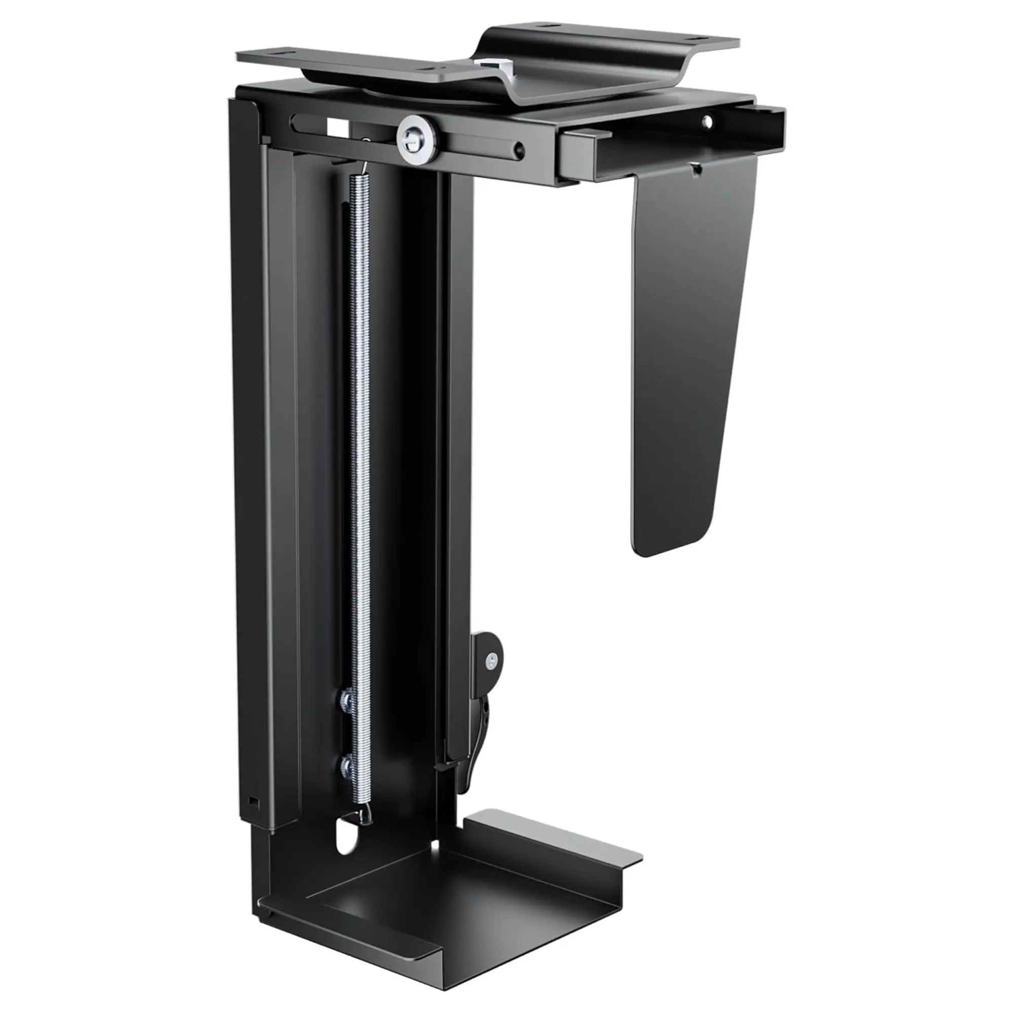PEGZONE Steel Adjustable Under Desk PC Mount, Space-Saving Computer Tower Holder for Office Users, 3.5-8 in Width Range, 11.8"-20" Height Adjust, 360° Smooth Rotation, Locking Handle, Anti-Skid Pad, Measurable Fit & Step-by-Step Manual tiktokshopbacktosch