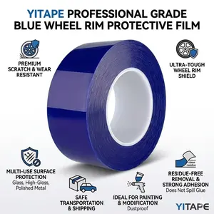 Professional Blue Wheel HUB Protection Film, Scratch-Resistant Automotive Car Rim Guard, Dustproof Sticker for Transport/painting, Strong Adhesive Protector