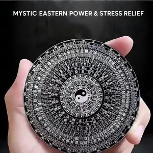 Feng Shui I Ching fingertop spinning top, yin-yang energy rotating disc — quiet, smooth rotation; stress-relief focus toy; 2026 bestseller home/office desktop decor; calming spiritual small item