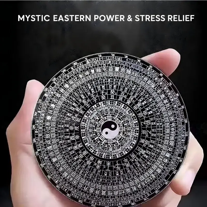 Feng Shui I Ching fingertop spinning top, yin-yang energy rotating disc — quiet, smooth rotation; stress-relief focus toy; 2026  home/office desktop decor; calming spiritual small item
