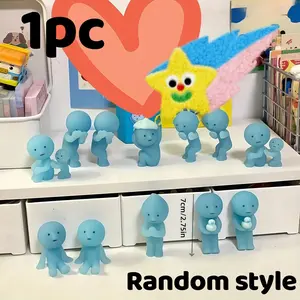 1pc Blue Doll Collectible Figurine in Mystery Box, Interactive Phone and Desk Decoration, Perfect Gift for Birthdays and Parties, Durable Outdoor Decor