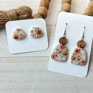 Sunflower polymer clay earrings