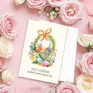 20pcs Blank Cards And Envelopes - Easter Egg Flower Basket Design,Blank Note Cards And Envelopes for All Occasions - Parties, Engagements, Weddings, Graduations, Anniversaries, Holidays