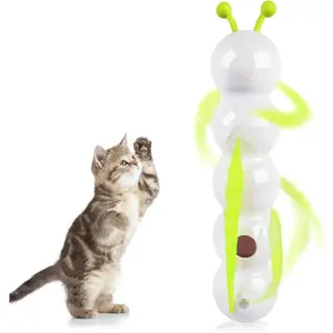 Interactive Cat Toy: Suction Cup Caterpillar Flapping Toy with Automatic Tail Waving, Motion Sensor, USB Rechargeable, Suitable for Indoor Cats
