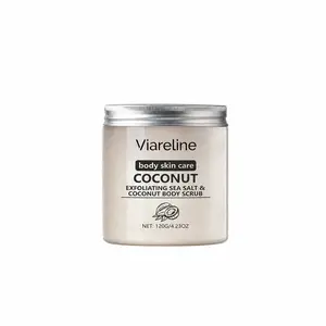 VIARELINE Exfoliating Sea Salt Coconut Body Scrub Powder - 2-in-1 Beauty & Personal Care Cleanser for Cleansing, Gentle Dead Skin Remover with Coconut Extract, Moisturizing Hydrator for Repair & All Skin Types, Moisturize