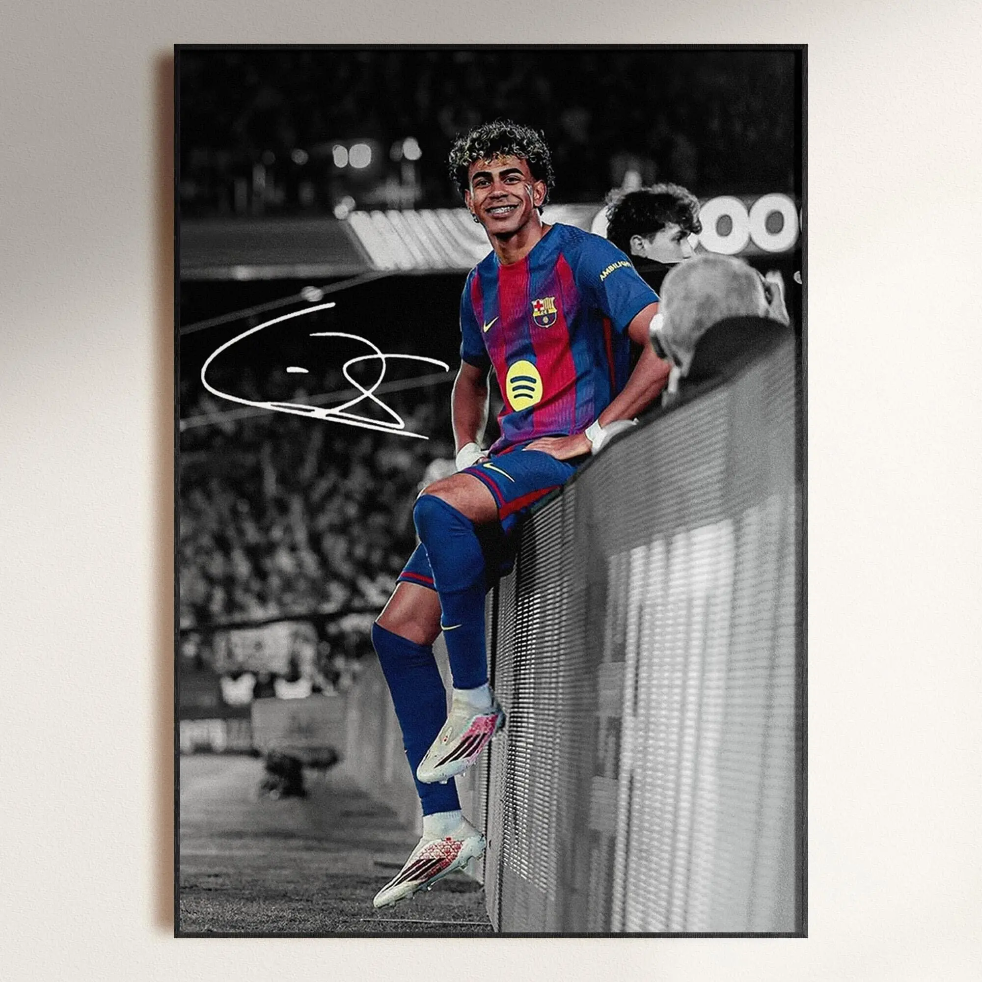 Lamine Yamal Poster, Signed Lamine Yamal Poster, Soccer Wall Art( Unframed - Print Only )