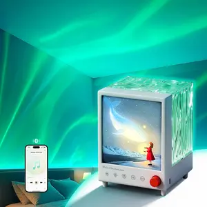 Star Projector Northern Lights Projector Aurora Light Projector with Bluetooth Speaker Light Projector for Bedroom for Adults ASMR White Noise 7 Colors， for Game Room, Adults, Family Gatherings,Galaxy Projector Bedroom