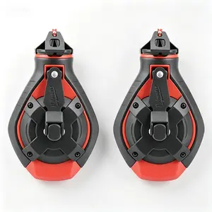 Bold Line Chalk Reel 100 ft, 2 Pack - High Visibility Marking Tool, Heavy Duty Chalk Line, No Ink or Cartridge Needed, Reusable and Refillable, Construction Layout Tool
