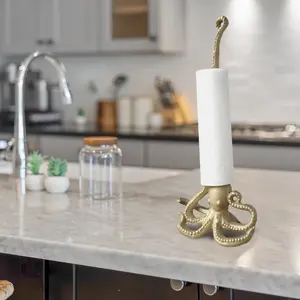 Gold Octopus Paper Towel Holder, 17"