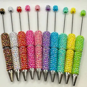 Beadable pens for diy crafting projects with vibrant colors.
