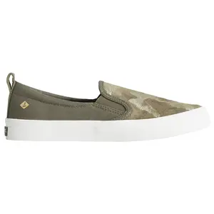 Sperry Womens Crest Twin Gore Camo Slip On Sneakers Shoes Casual - Green
