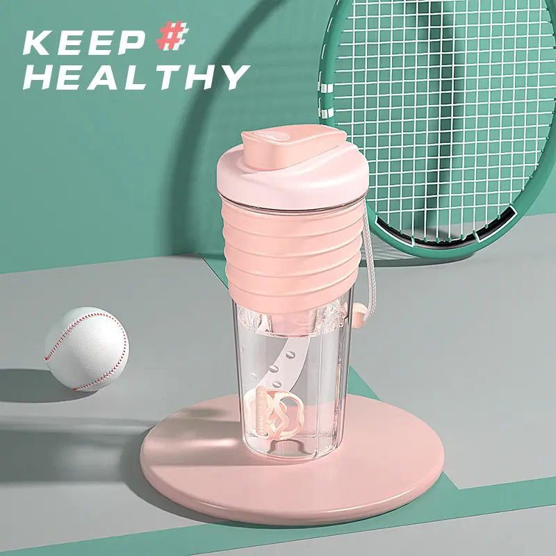 2026 New Design Protein Shaker Bottle with Whisk Ball Portable Blender Cup for Pre Workout Post Workout 700ml Leak Proof BPA Free Gym Water Bottle for Fitness Enthusiasts