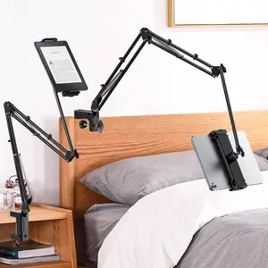 DATAFY Kindle Stand for Bed, Overhead Tablet Holder for Kindle Paperwhite Oasis Scribe, Adjustable Arm Mount for iPad Samsung Tab iPhone E-Readers, Hands-Free Reading in Bed