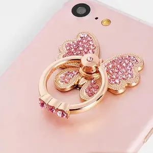 Rhinestone Decor Butterfly Design Phone Holder, Fashionable Phone Holder for Women & Girls, Phone Accessories for Daily Use, Phone Ring