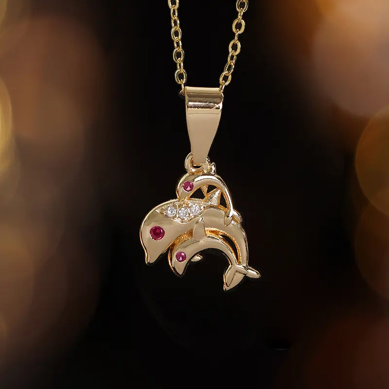 Charming Dolphin Pendant Necklace - Elegant Copper Alloy with Cubic Zirconia, Perfect for Anniversaries, Birthdays & Mother's Day Gift Greek Mythology Jewelry Cuban Chain anniversary gifts for her necklace stack chains with pendants mom gifts
