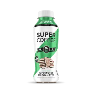 Super Coffee, Peppermint Mocha Latte Ready To Drink Protein Iced Coffee, 12 Fl Oz (Pack of 12) Low Net Carbs, No Added Sugar, Keto Friendly, 10g of Protein
