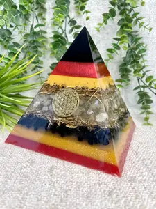 SKYLER - Sky Universal Virtual Learning Center Official Pyramid - EMF Protector - Citrine Crystals, Black Tourmaline and Brass Metals