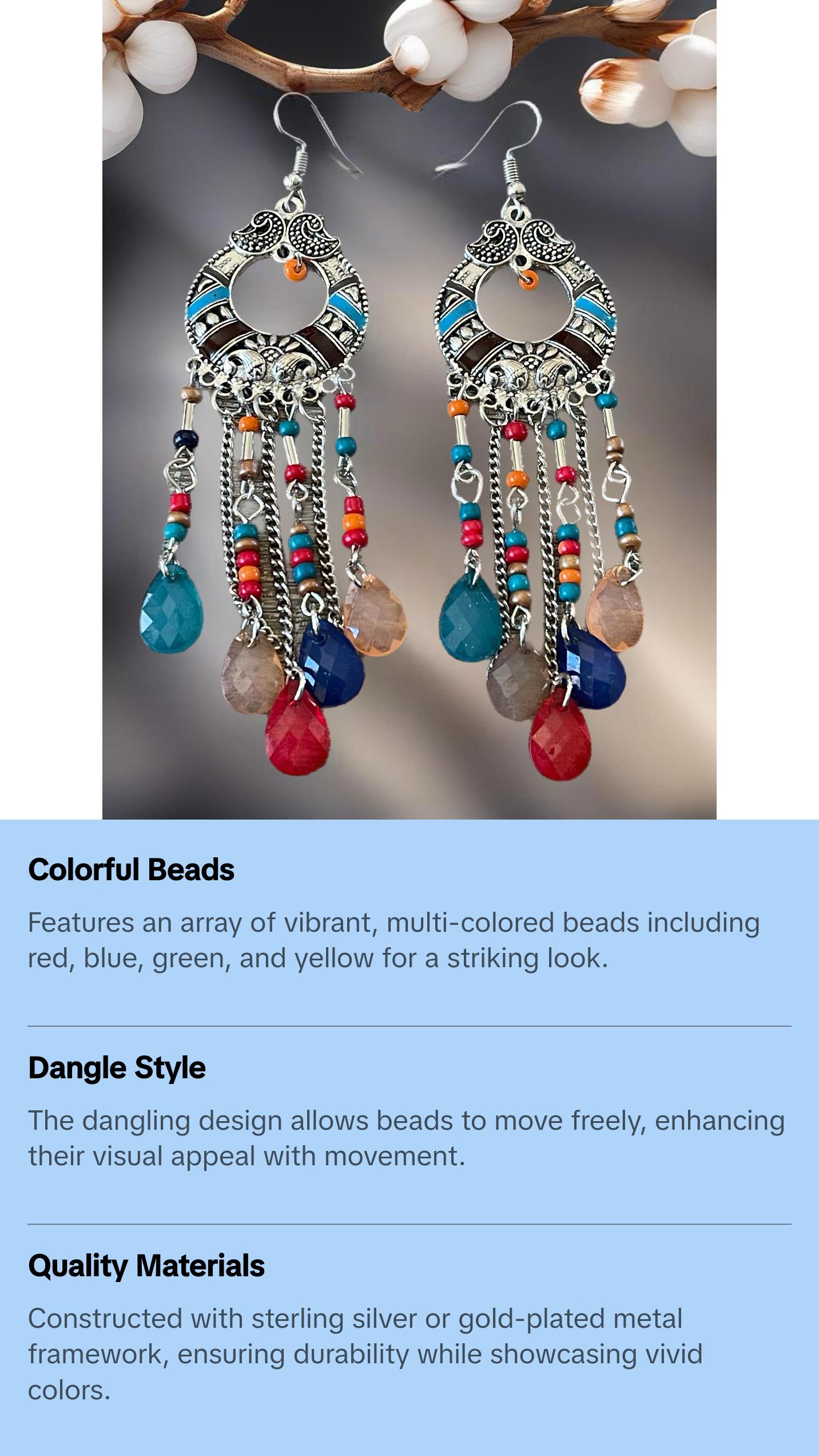 Multi-Color Beads Fashion Earrings