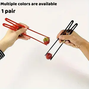 Easy-Grip Reusable Training Chopsticks - Durable Plastic Kitchenware, Perfect for Beginners & Enthusiasts