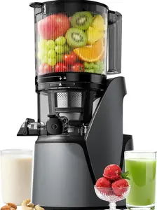EanOruus Juicer Machines, 3-in-1 Cold Press Juicer with 6.5" Extra Large Chute, 100oz Large Capacity, AC Motor, Makes Juice, Nut Milk & Sorbet, Premium Gray