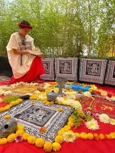 Aztec Gods Bandana - Nahui Tezcatlipoca & Quetzalcoatl Print Scarf | Authentic Mexica Ceremonial Art Handkerchief | Powerful Aztec Deities Design | Unique Cultural Fashion Accessory | Collector's Item for Mexica Deity Art