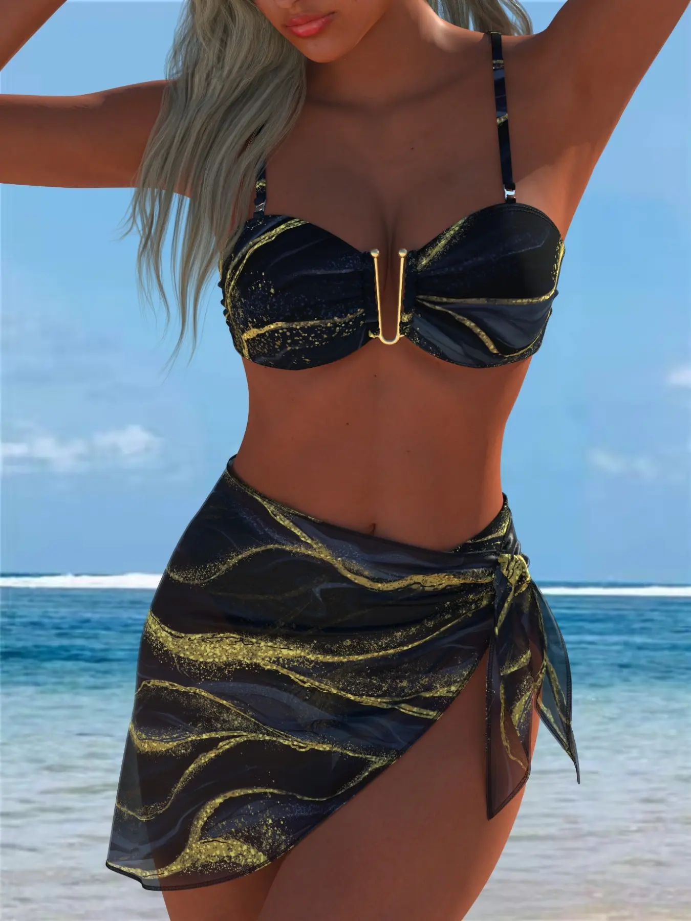 New Arrival Women's Swimwear, Swimsuit Set, Swimsuit Style, Beach Outfits Summer Beach Festival Vacation Travel Three Piece Set Best Selling