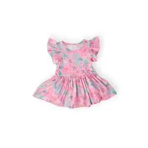 Beachy Blooms S/S Flutter Twirl Bodysuit