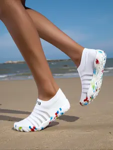 Women's Swimming Shoes, Water Shoes, Yoga Shoes, Water Aqua Shoes, Wide Head Design, Elastic Knit Fabric, Eva Sole, Soft Comfortable Lightweight