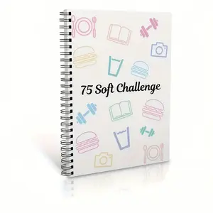 75-Day Goal Challenge Journal, Daily Exercise Health Diet Water Tracker, Reading Progress Log Diary, Soft Challenge Planner, Colorful Design, Spiral Bound Planner, Planner Notebook