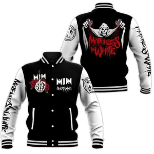 Motionless In White Custom Baseball Jacket, Metal Band Merch Outerwear, Unisex Alternative Streetwear Style