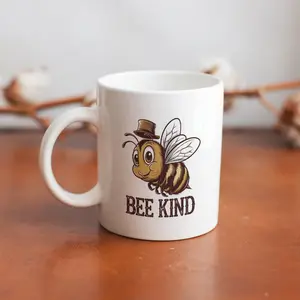 11 oz Bee Kind - Christmas Surprise, Bee Themed Idea, Bee Coffee Ceramic Mug, Bee Gifts for Women, Men