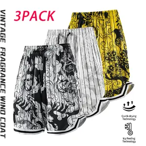 3-Pack Men’s Retro Shorts — Ice-Cool Quick-Dry Mesh Basketball Shorts, Trendy Bermuda Length