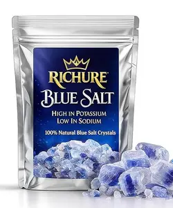 Ancient Blue Salt – Rare Mineral Treasure | High Potassium, Low Sodium, Pure & Unprocessed | Gourmet-Grade by Richure 100g (3.52 oz)