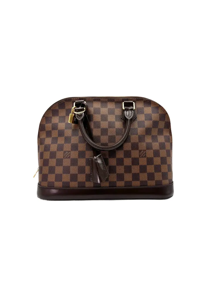 Pre-owned Louis Vuitton leather tote bags Alma Damier Ebene Handle Bag LV2695