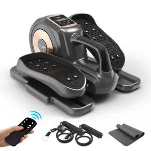 HARISON Under Desk Elliptical Machine with Multi-functional LCD Display, Ellipse Leg Exerciser for Seniors with  12-Level Adjustable Speed and with Resistance Bands（TKHR-E304) Portable Home Workout Equipment