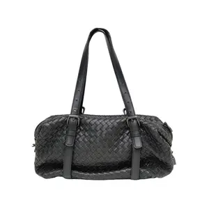 Pre-owned Bottega Veneta leather Tote Bags Black S black buckle woven handbag