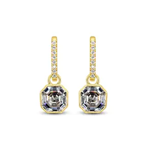 Luxe Asscher Hoop Earrings 925 silver jewelry